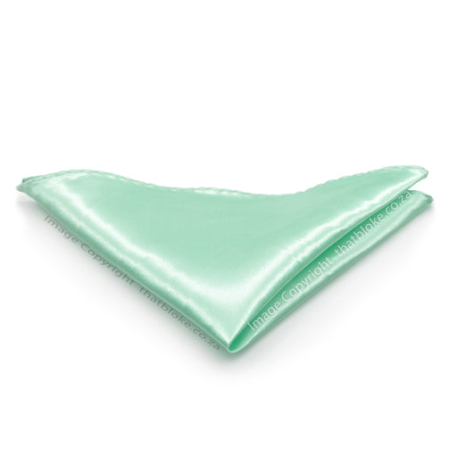 Light Mint Green Pocket Square For Men Silky Polyester Glossry