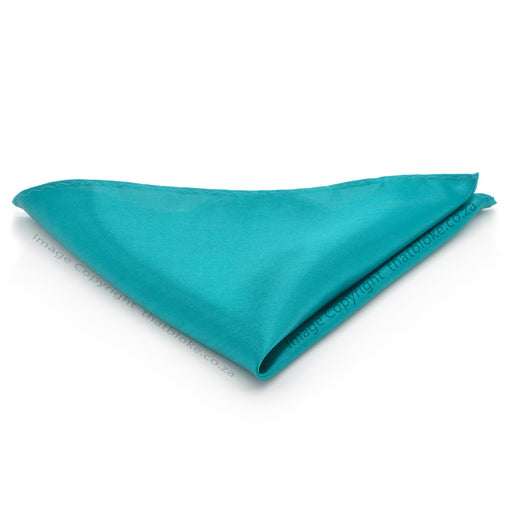 Turquoise Green Pocket Square For Men Silky Polyester Glossy