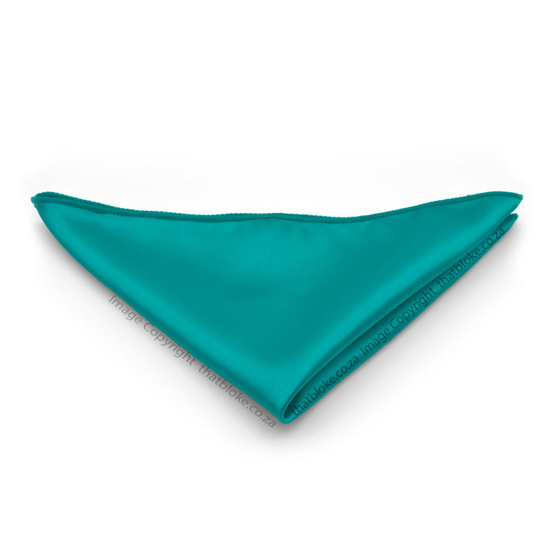 Turquoise Green Pocket Square For Men Soft Silky