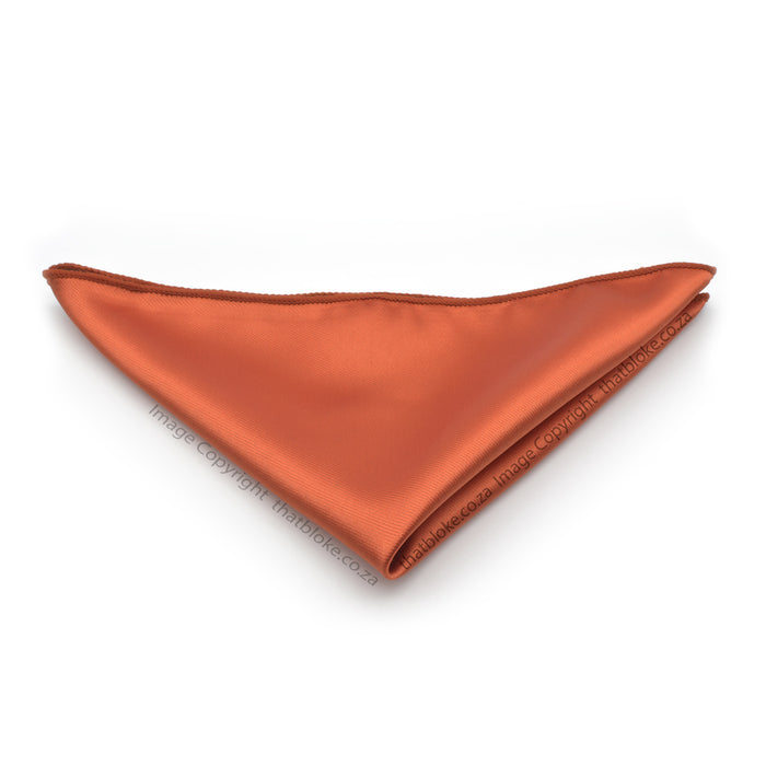 Burnt Autumn Orange Pocket Square For Men Soft Silky