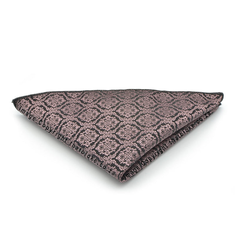 Opera Mauve Purple Pocket Square Decorative Soutache Pattern Polyester
