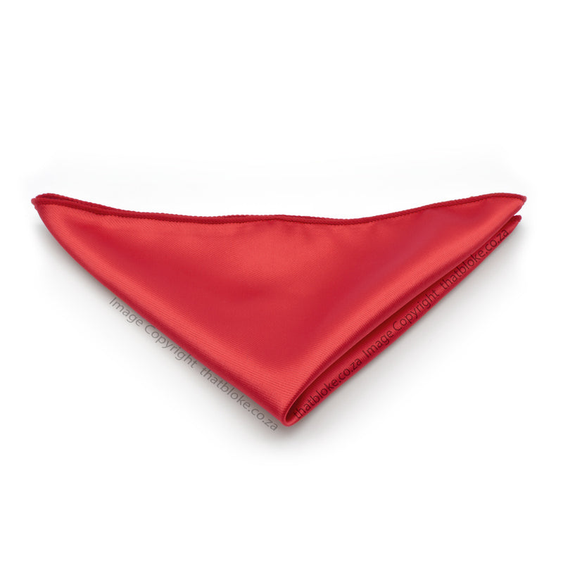 Red pocket Square For Men Silky Polyester Glossy