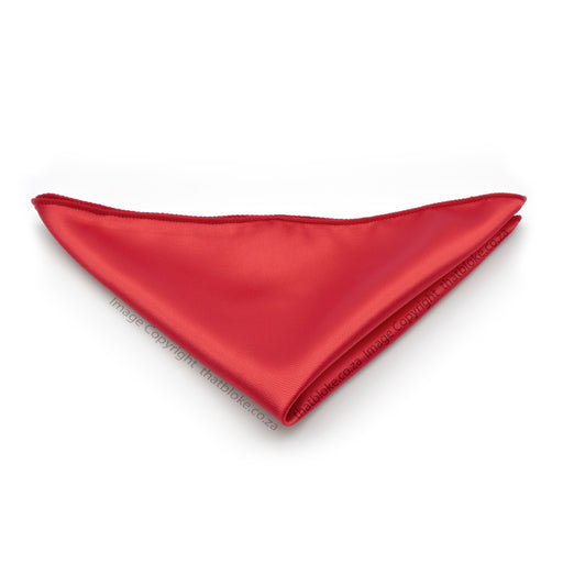 Red pocket Square For Men Silky Polyester Glossy