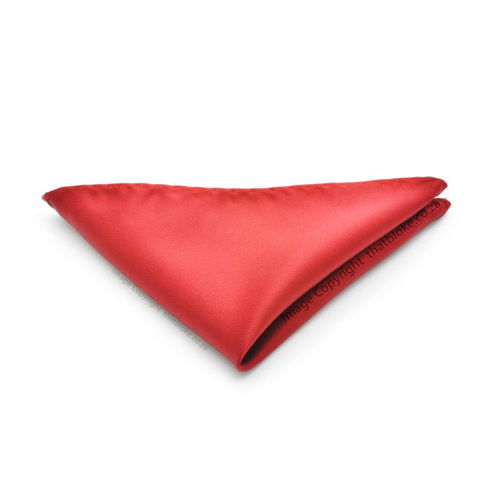 Red pocket Square For Men Silky Polyester Glossy