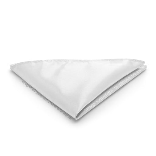White Glossy Silky Pocket Square For Men Polyester