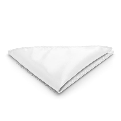 White Pocket Square Glossy Silky Polyester