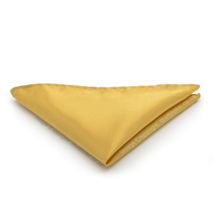 Yellow Gold Pocket Square For Men Silky Glossy Polyester