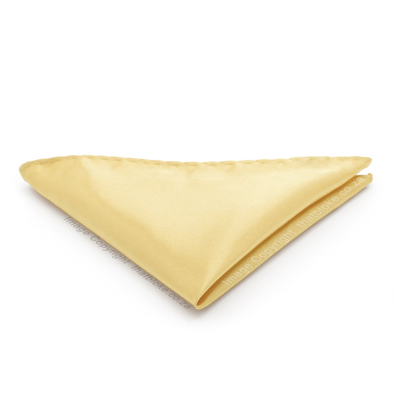 Light Yellow Pocket Square For Men Silky Polyester
