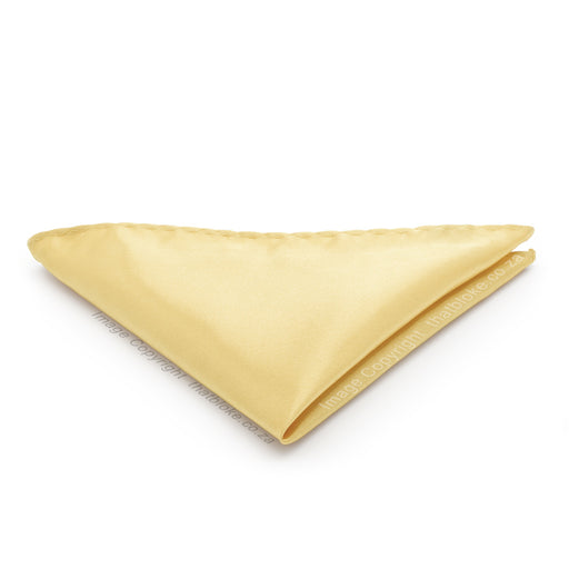 Light Yellow Pocket Square For Men Silky Polyester