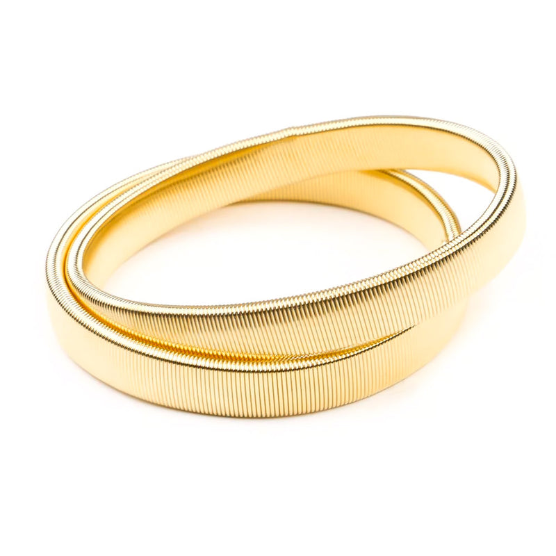 Mens Sleeve Garter Gold Elastic Spring Front Image