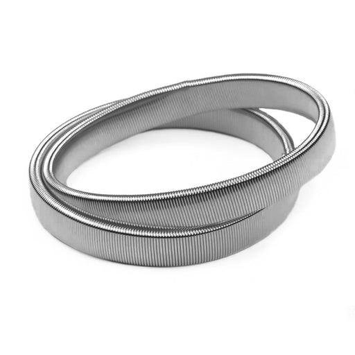 Mens Sleeve Garter Dark Silver Elastic Spring Front Image