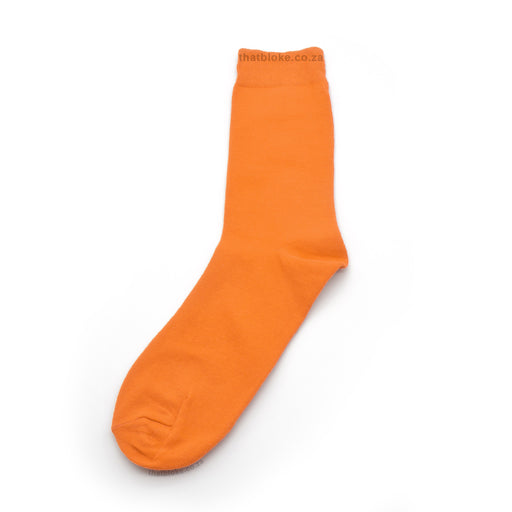 Plain Orange Socks For Men Cotton