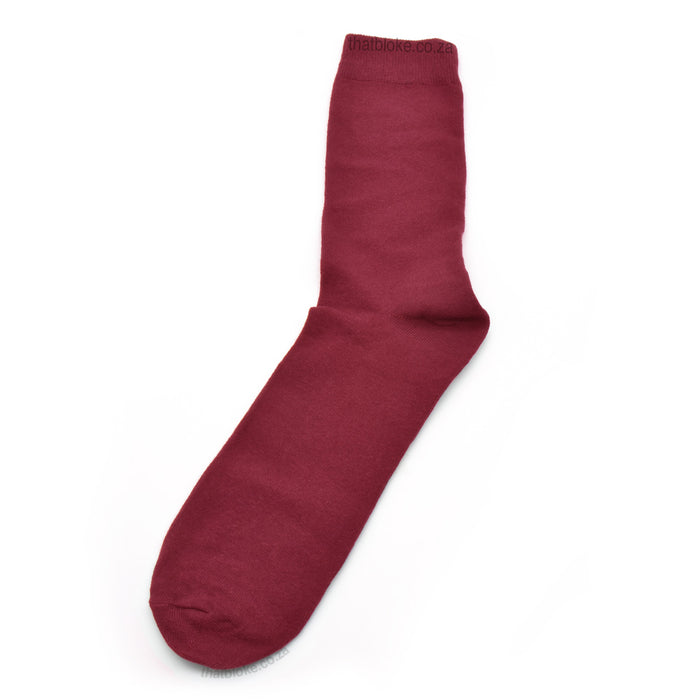 Dark Wine Red Socks For Men Cotton