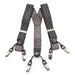 Black and Brown suspenders for men six clip Checked Pattern Elastic Polyester