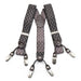 Black and Maroon suspenders for men six clip Checked Pattern Elastic Polyester