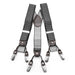 Black and White suspenders for men six clip Small Checked Diamond Pattern Elastic Polyester
