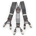 Black and White suspenders for men six clip Small Checked Pattern Elastic Polyester