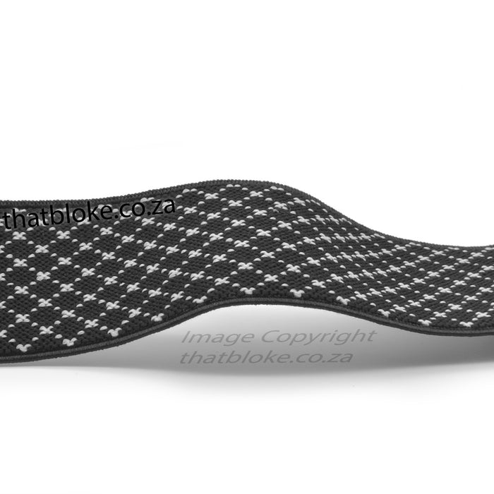 Suspenders Six Clip - Black & White Small Checked Style Pattern