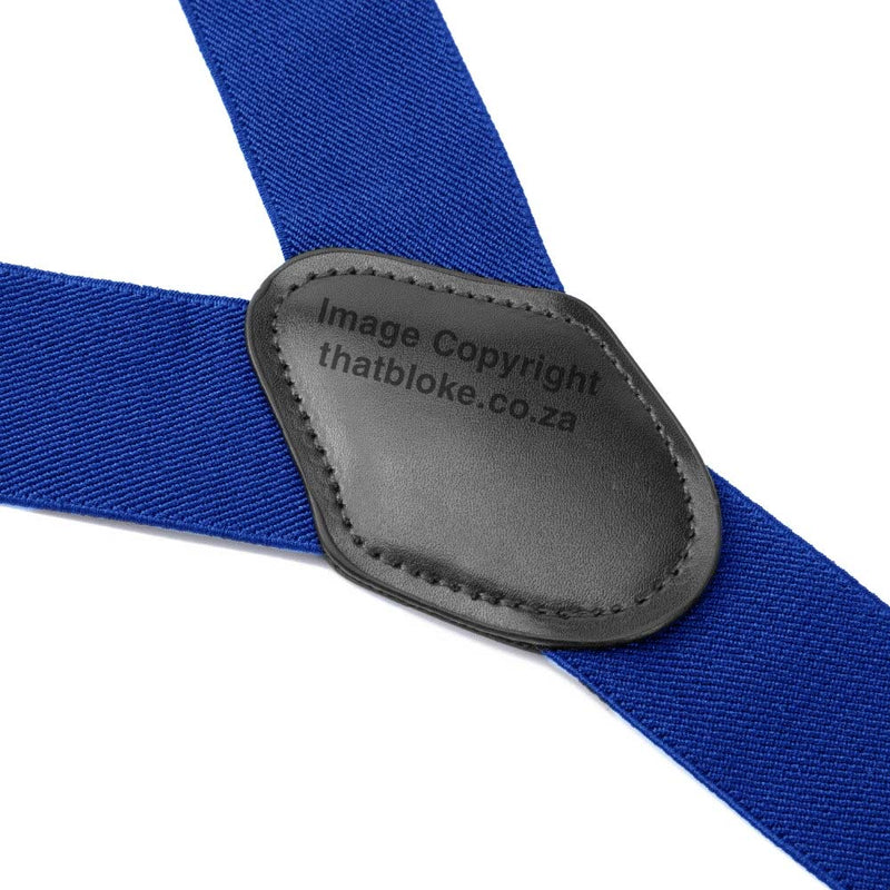 Suspenders Six Clip - Blue Royal with Black End Straps