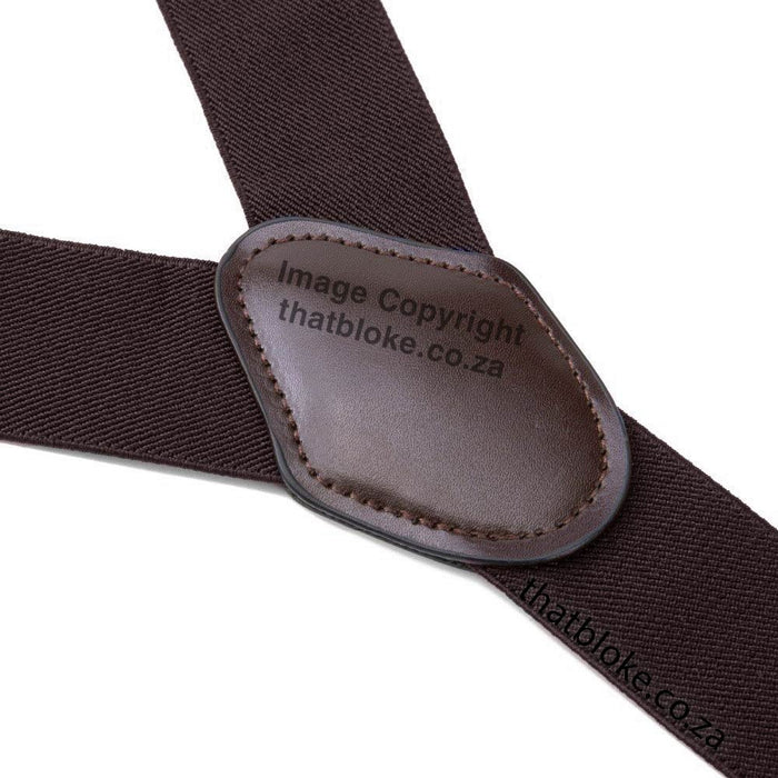 Suspenders Six Clip - Brown Dark Chocolate