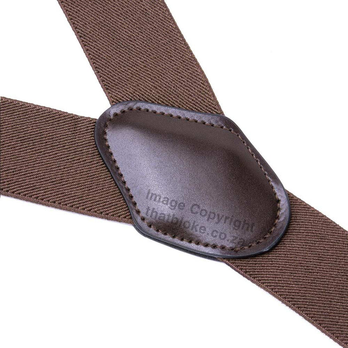 Suspenders Six Clip - Brown Chocolate Light (Arrow Pattern)