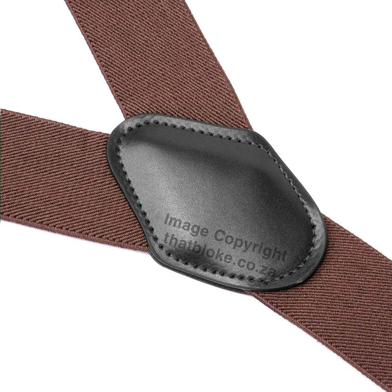 Suspenders Six Clip - Brown Chocolate Rich with Black End-Straps