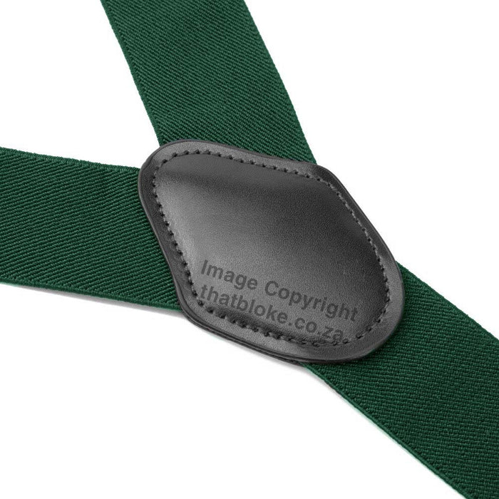 Suspenders Six Clip - Green Emerald with Black End-Straps