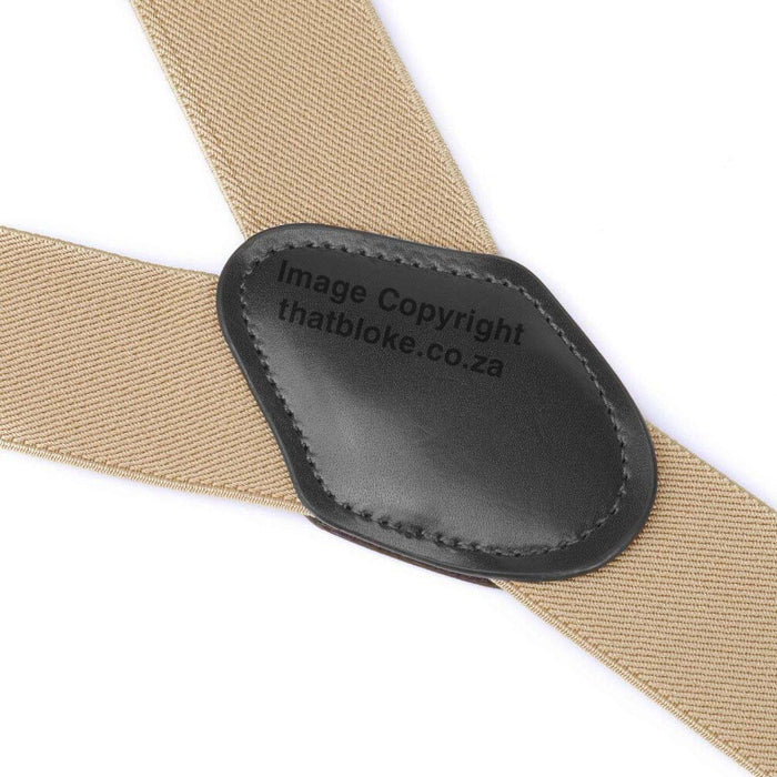 Suspenders Six Clip - Beige Stone with Black End-Straps
