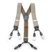 White suspenders for men six clip Houndstooth Pattern Elastic Polyester