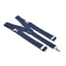 Three Clip Plain Navy Blue Suspenders with blue center Elastic Polyester