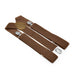 Light Chocolate Brown Suspenders For Men Wide 3.5cm Elastic Polyester
