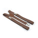 Three Clip Light Chocolate Brown Suspenders With Brown Centre Elastic Polyester