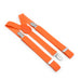 Orange Suspenders For Men Three Clip Elastic Polyester