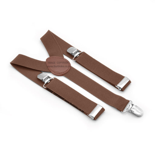 Light Chocolate Brown Suspenders For Toddlers Age 1 to 3 years