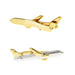 Airplane Tie Clip Jumbo Jet Gold And Silver Front Back Image