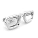 Reading Glasses Tie Clip For Men Silver Square Frame Side View