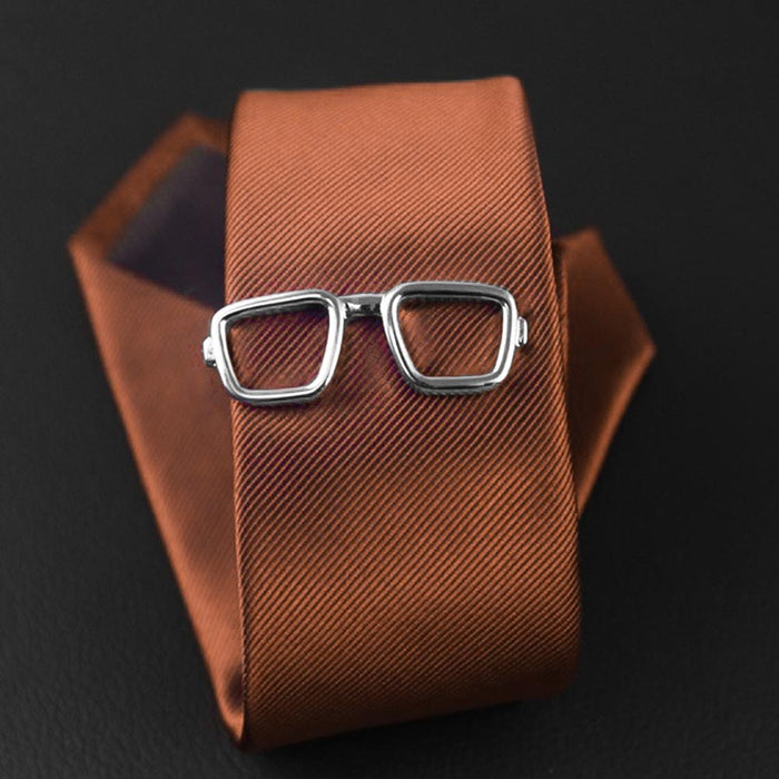 Tie Clip - Reading Glasses Square (Silver)