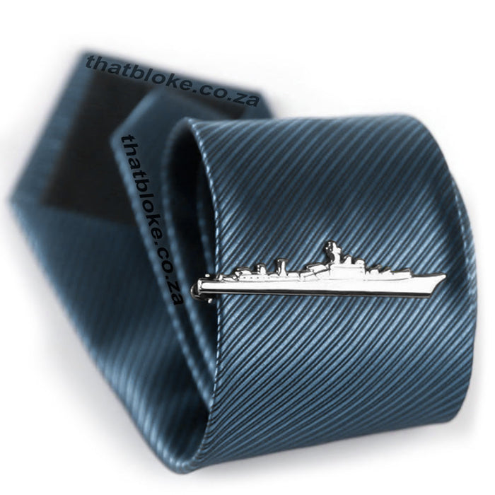 Tie Clip - Ship Navy Vessel (Silver)