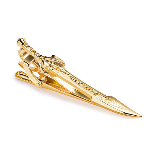 Medieval Sword Tie Clip Gold For men Front View