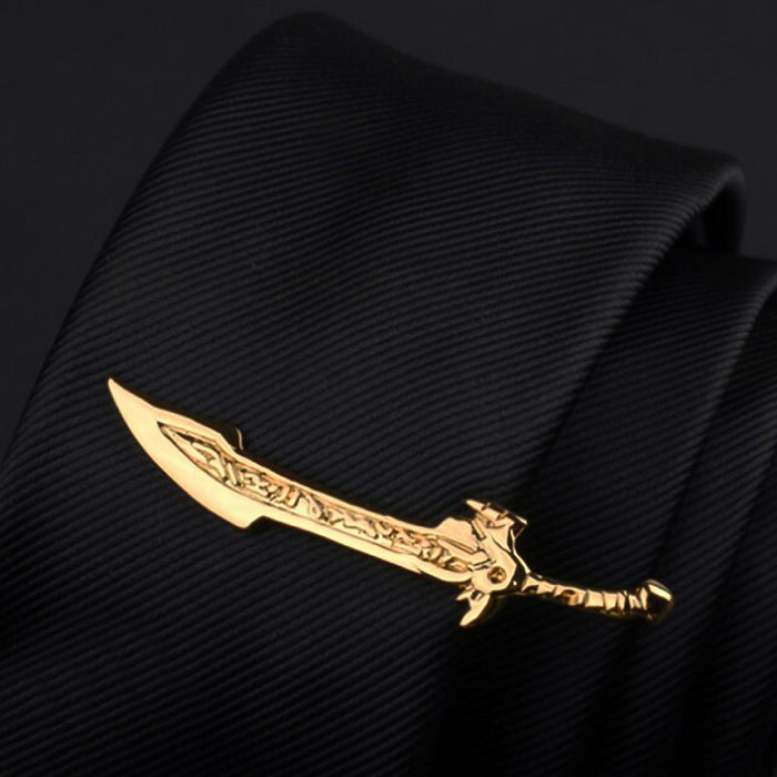 Medieval Sword Tie Clip Gold For men Display