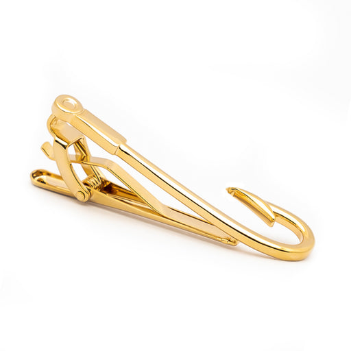 Fish Hook Tie Clip Gold For men Top View