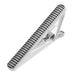 Black Square Engraved Pattern Tie Clip For Men High-Quality Silver Top Image
