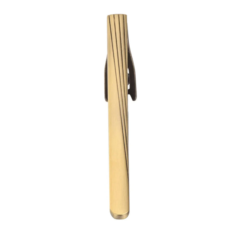 Tie Clip - Stripe Half Thin Vintage (Bronze)