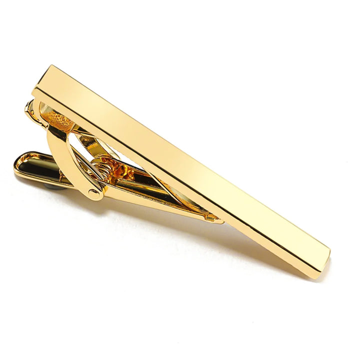 Gold Tie Clip Glossy Medium-Length For Men Top