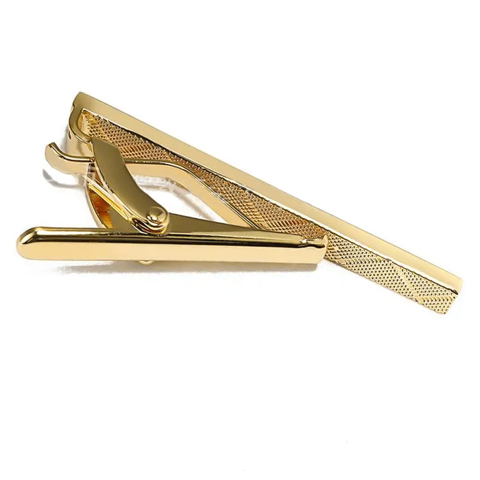 Gold Tie Clip Glossy Medium-Length For Men Bottom