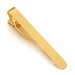 Round Edge Thin Tie Clip Medium-Length Gold Top View