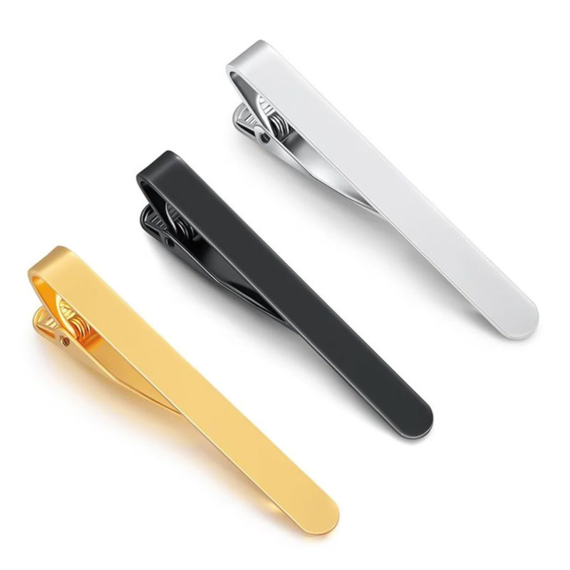 Round Edge Thin Tie Clip Medium-Length Top View