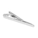 Round Edge Thin Tie Clip Medium-Length Silver Side View