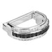 Decorative Crystal Stone Tie Ring Silver With Black Centre Side View