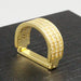 Decorative Crystal Tie Ring Gold Three Row Display